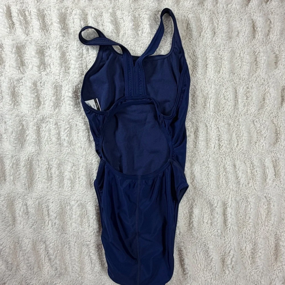 Speedo Pro LT Navy Blue One Piece Swimsuit Racerback Size 8/34 Womens